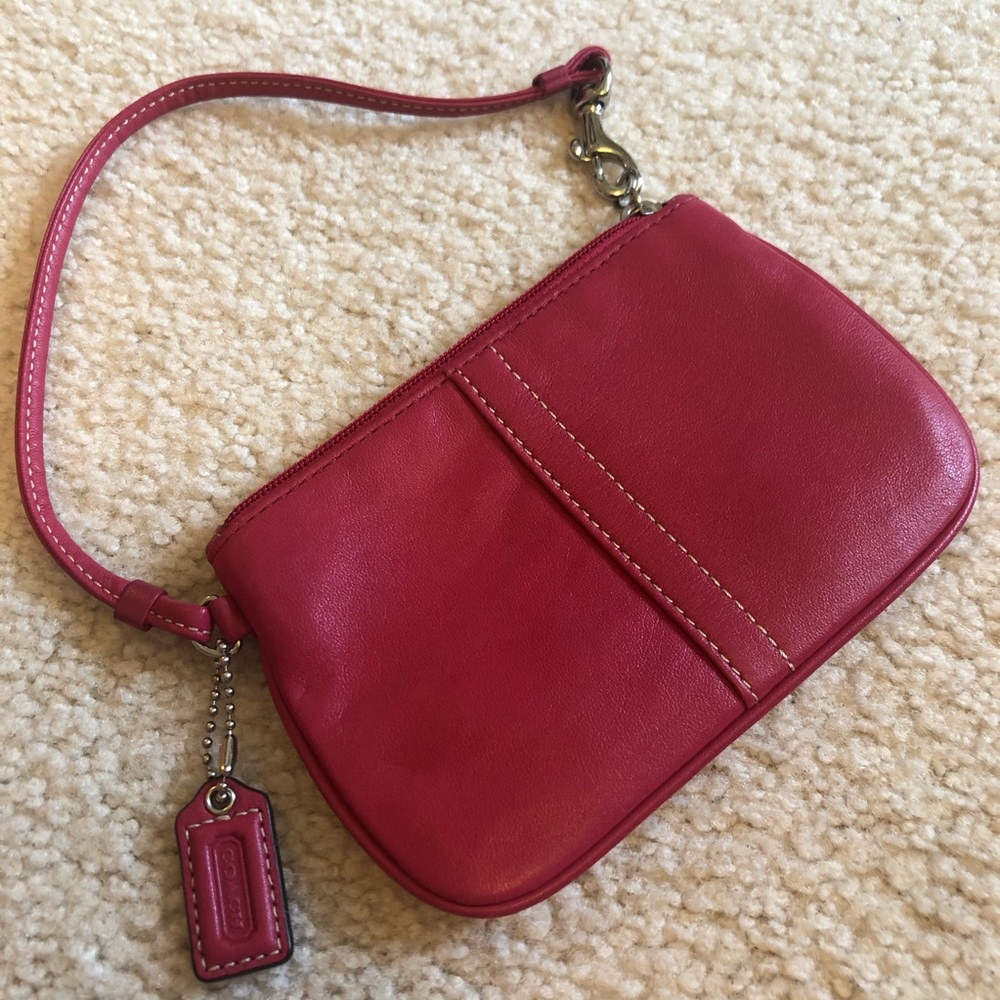 Small Pink Coach Wristlet